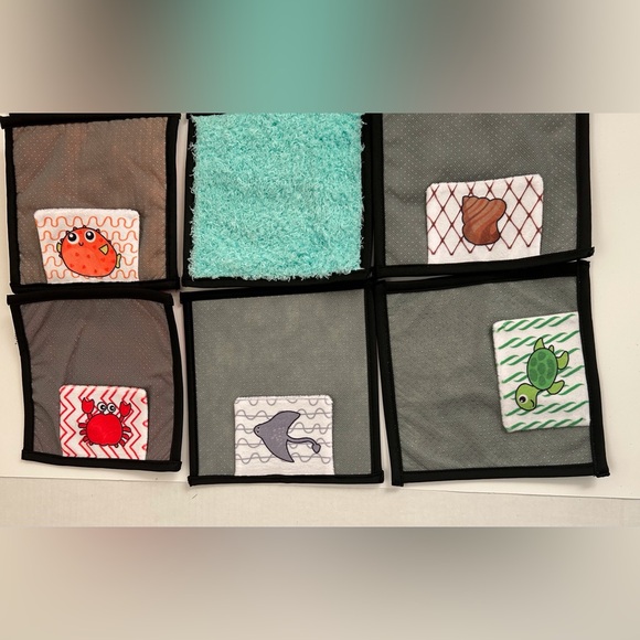 Sensory Mini Mats 6 7/8” x 6 7/8”, Set of 12, Built in Hooks for Hanging - Picture 6 of 13